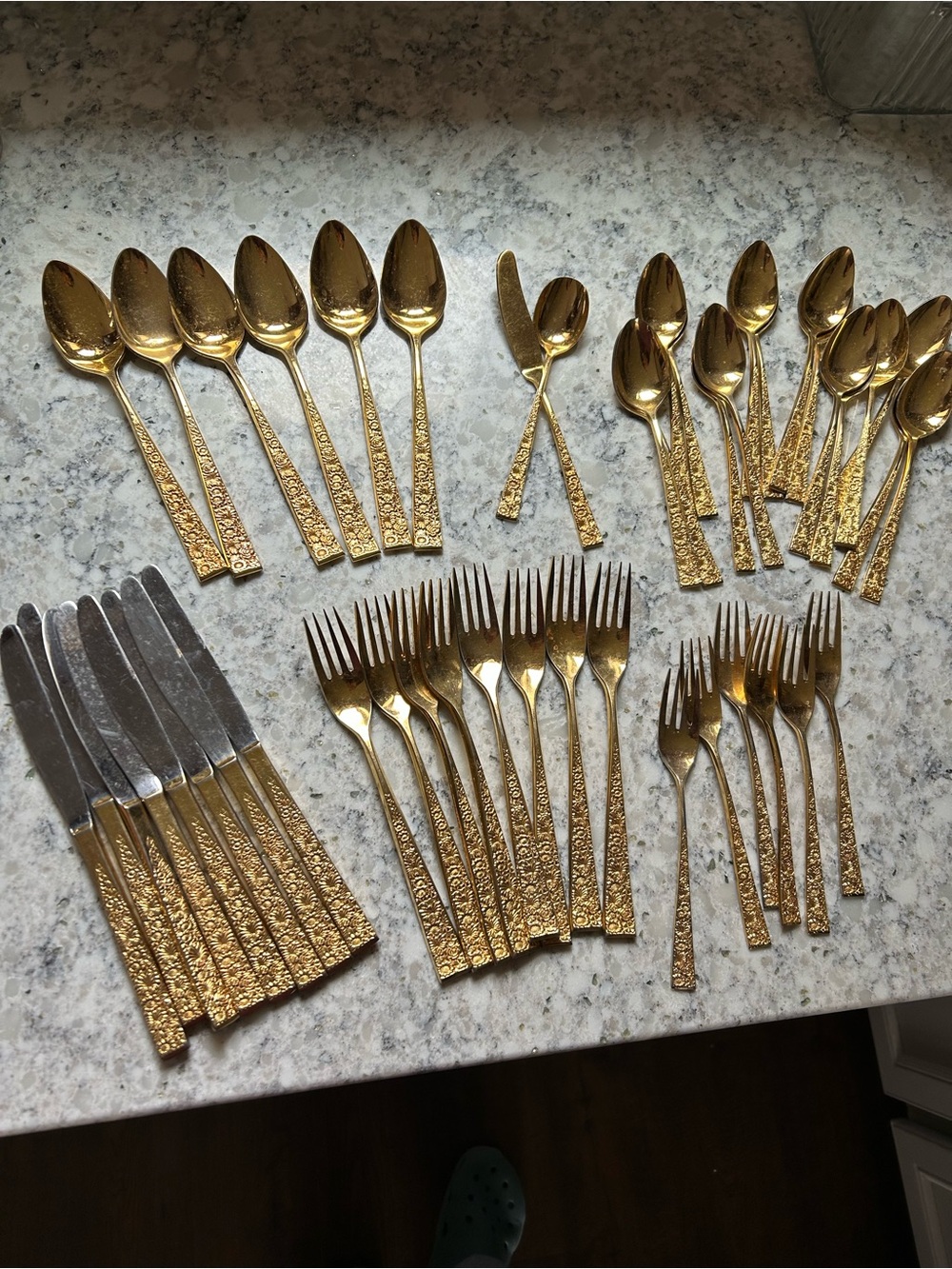 Vintage Cosmos Gold Flatware Set